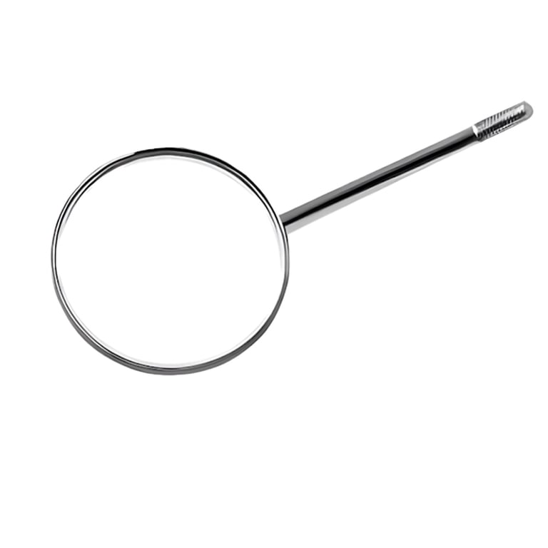 Ortho Shop America #5 Stainless Steel Mouth Mirror Head, Simple Stem, 12/Pk. Features 24mm