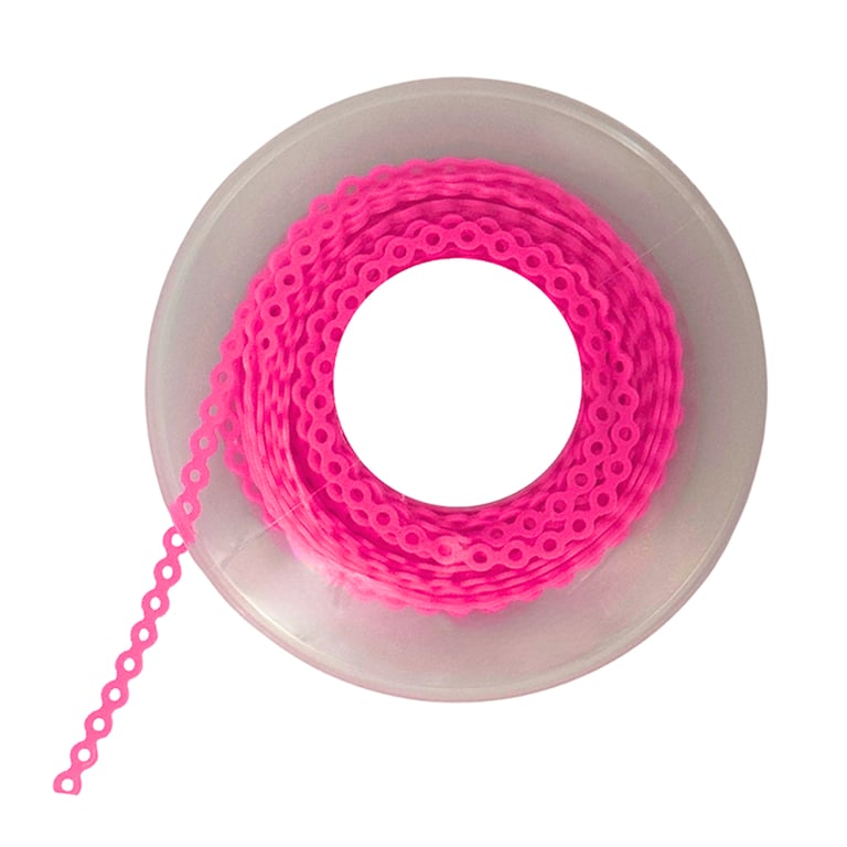 Ortho Shop 15ft Elastomeric Power Chain, Short, Neon Pink, Single Spool. High elasticity superior