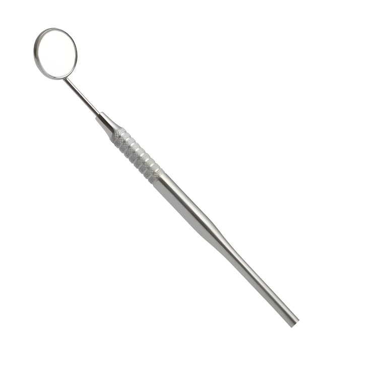 Ortho Shop America #5 Stainless Steel Mouth Mirror with Handle, Simple Stem, 1/Pk. Features 24mm