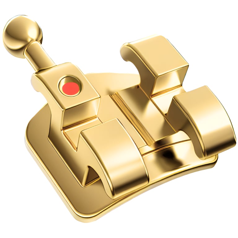 Ortho Shop 0.022 Roth Mini Gold Plated Twin Brackets, Mesh Base, 20/Pk. Features an 80-gauge