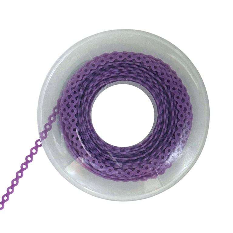Ortho Shop 15ft Elastomeric Power Chain, Short, Violet, 1/Pk. High elasticity, superior memory
