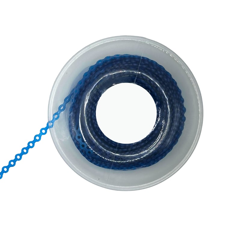 Ortho Shop 15ft Elastomeric Power Chain, Long, Metallic Blue, 1/Pk. High elasticity, superior