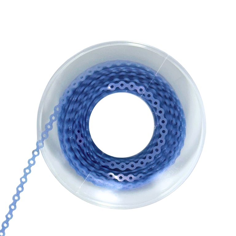 Ortho Shop 15ft Elastomeric Power Chain, Long, Light Blue Pearl, 1/Pk. High elasticity, superior