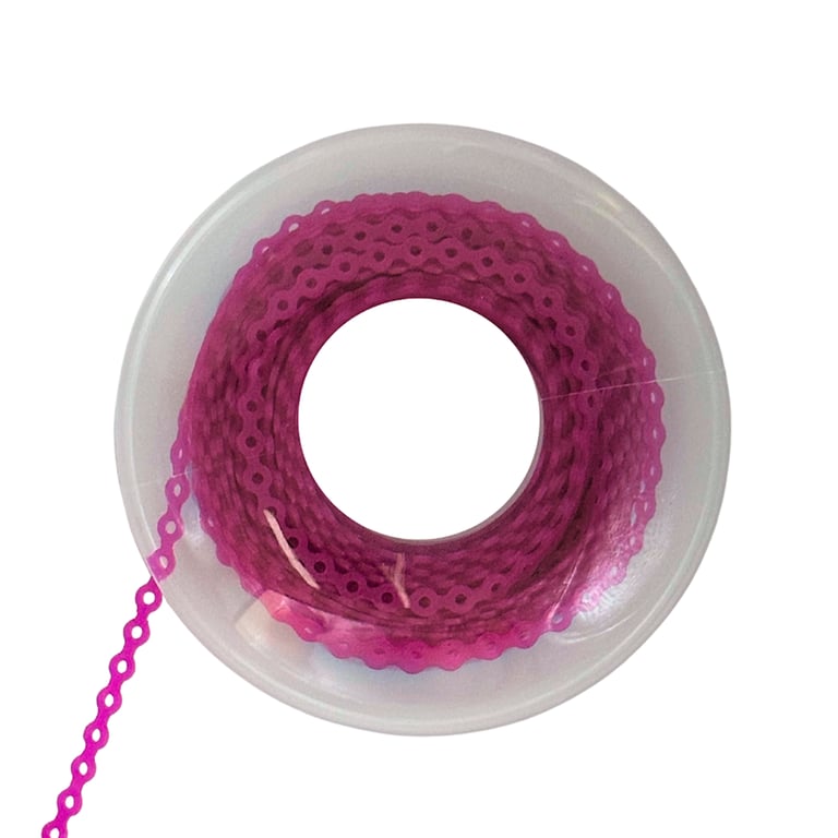 Ortho Shop 15ft Elastomeric Power Chain, Long, Berry, 1/Pk. High elasticity, superior memory