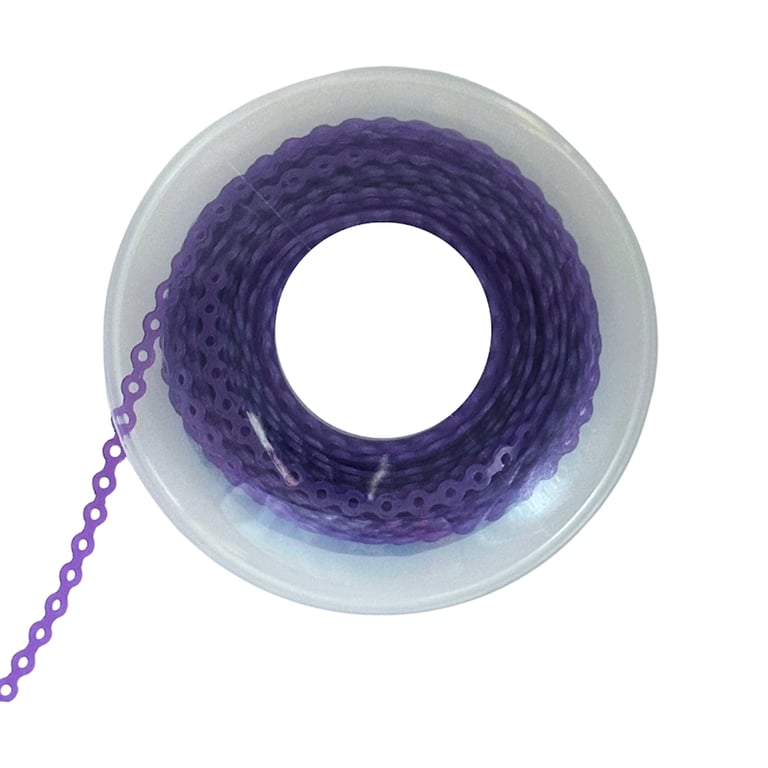 Ortho Shop 15ft Elastomeric Power Chain, Long, Dark Purple, 1/Pk. High elasticity, superior memory