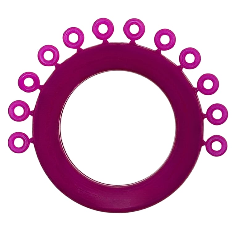 Ortho Shop Mini Ring Ligature Ties, Berry, 1200/Pk. Strong and durable latex-free ties made