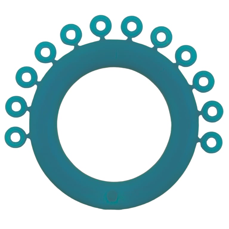 Ortho Shop Mini Ring Ligature Ties, Teal, 1200/Pk. Strong and durable latex-free ties made
