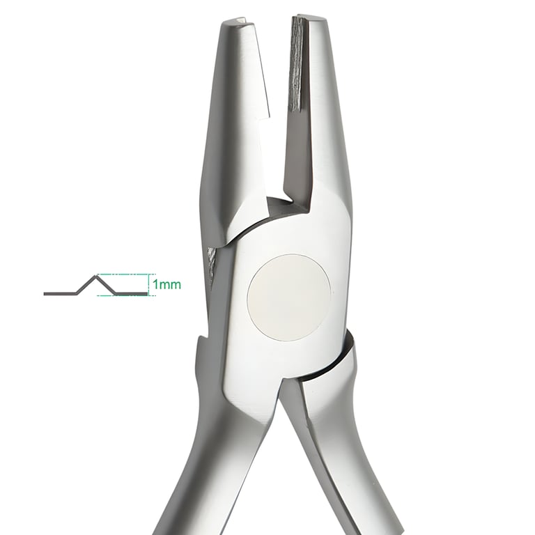 Ortho Shop Stainless Steel V-Bend Plier, 1mm, 1/Pk. Creates a precise notch in the wire