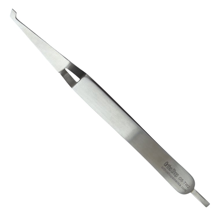 Ortho Shop Direct Bond Stainless Steel Tweezers w/ Bracket Aligner, Thick Tips, 1/Pk. Reverse