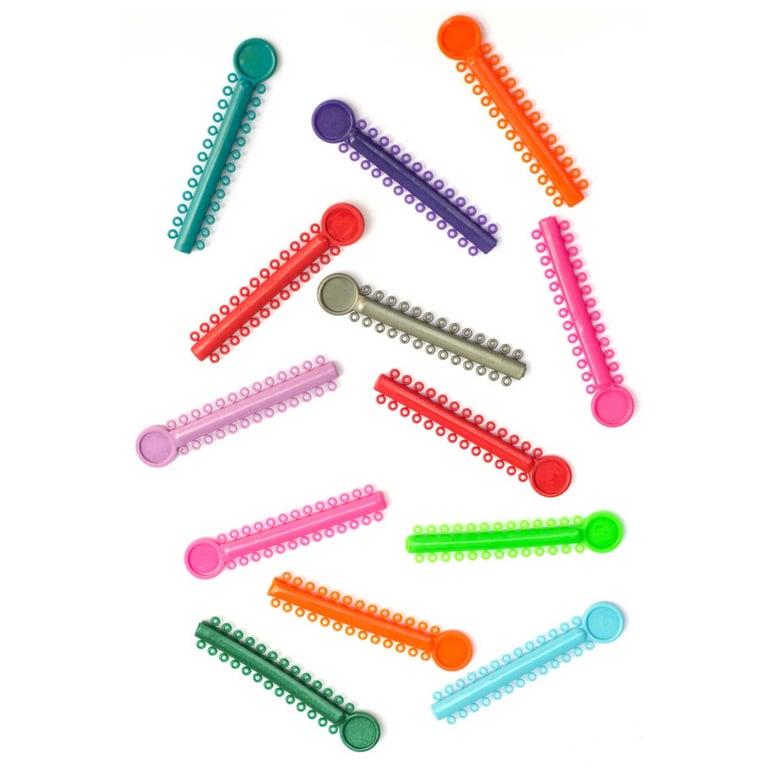 Ortho Shop Orthodontic Ligature Ties, 26 Ties/Stick, Assorted Colors, 1040/Pack. Resists Fading