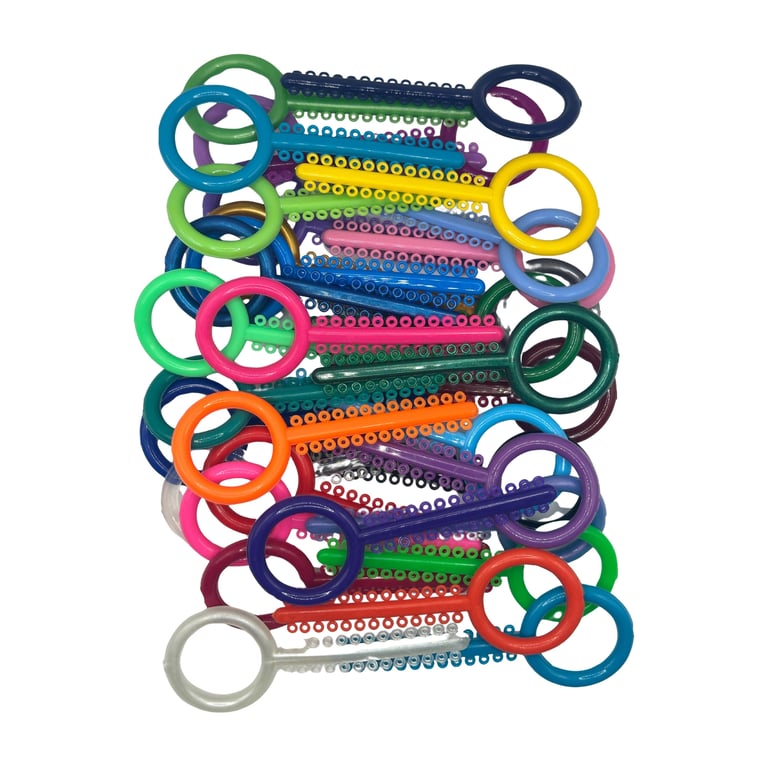 Ortho Shop .120" Diameter Elastic Ligature Ring Ties, Assorted, 1040/Pk. Resists fading and fits