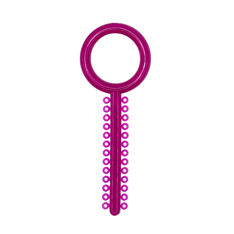 Ortho Shop .120" Diameter Elastic Ligature Ring Ties, Berry, 1040/Pk. Resists fading and fits