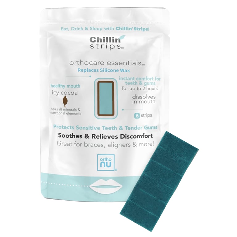 Chillin' Strips Dissolvable Oral Relief Strips, Icy Cocoa, 6/Pk. Moldable strips that press over
