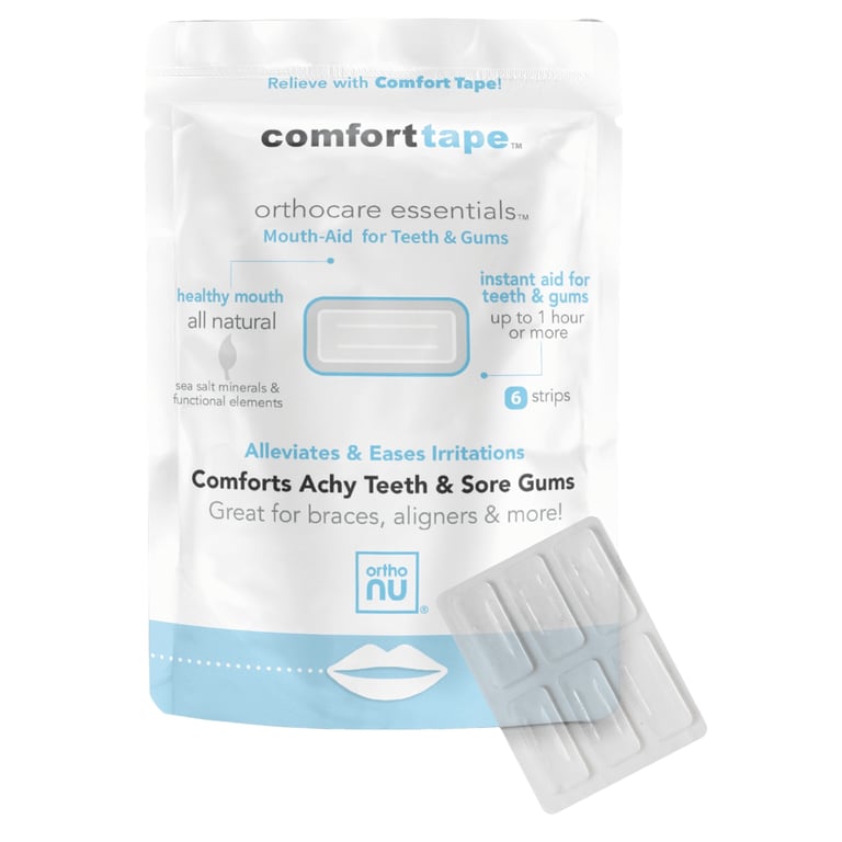 Comfort Tape Perforated Orthodontic Relief Tape, 6/Pk. A perforated section covers brackets