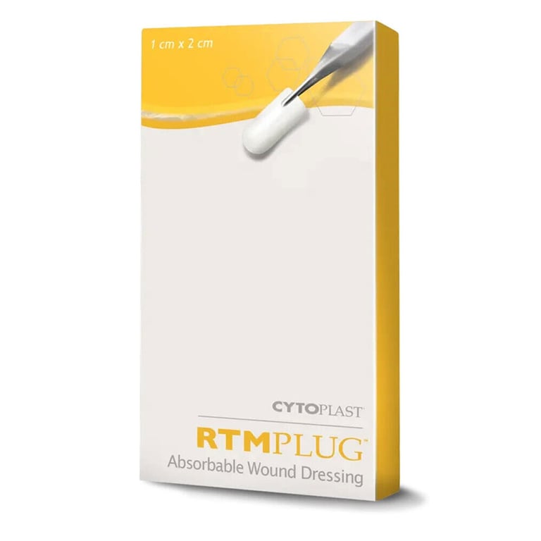 Cytoplast RTM Plug Absorbable Collagen Plug, 10 mm x 20 mm, 10/Pk. Individually packaged. Aids