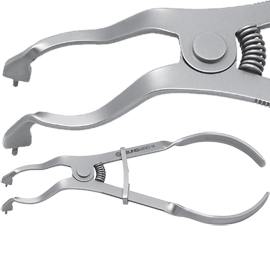 Osung Rubber Dam Plier, #1. This plier is used for placing and removing dental dam clamp on