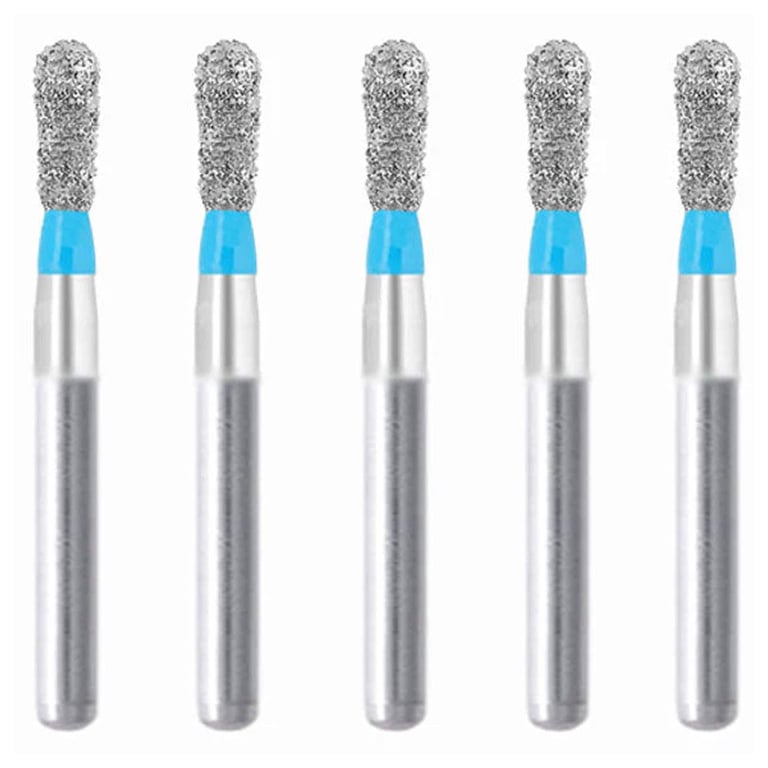 Osung FG EX-31 Pear Shape multi-use diamond burs, Standard grit, pack of 5 burs. Superior cutting