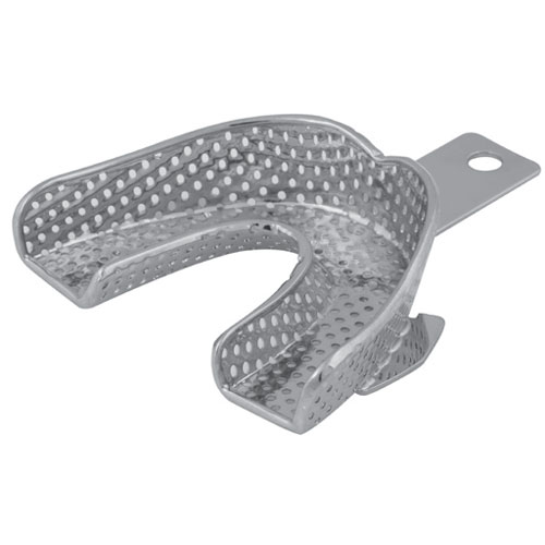 Osung Medium Upper Non-Palatal impression tray M-U, perforated nickel-plated tray used for upper