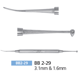 Osung BB 2-29 Beavertail Football Burnisher with a lightweight stainless steel handle. End widths