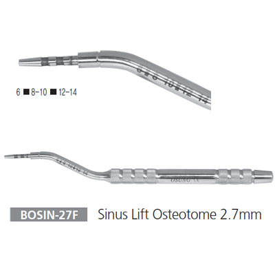 Osung Sinus lifting osteotome 2.7mm. Specially designed straight handle with knurling and groves