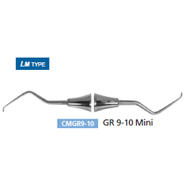 Osung GR 9-10 Mini Gracey Curette with a stainless steel handle, LM type (European). For Molars