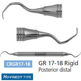 Osung GR 17-18 Rigid Gracey curette with a stainless steel handle, American type. For molars