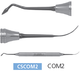 Osung COM2 Composite instrument, titanium-coated with stainless steel handle. Non-stick Composite