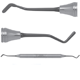 Osung COM4 Composite instrument, titanium-coated with stainless steel handle. Non-stick Composite