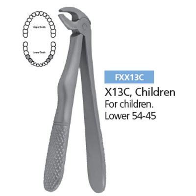 Osung X13C Extraction Forcep Lower 54-45 for children. Specially designed so that most parts