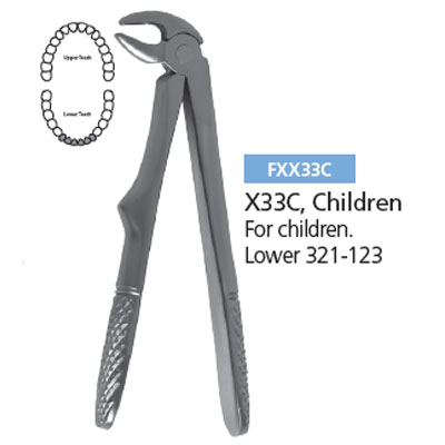 Osung X33C Extraction Forcep Lower 321-123 for children. Specially designed so that most parts