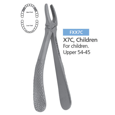 Osung X7C Extraction Forcep Upper 54-45 for children. Specially designed so that most parts