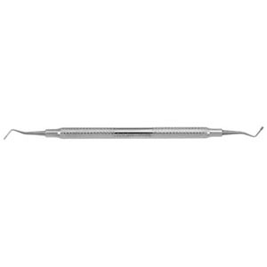 Osung Amalgam Plugger, PLG 0-1 with Stainless Steel handle. End widths are 1.4m and 2.5mm
