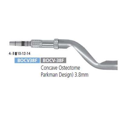 Osung Concave Osteotome (Parkman Design), diameter 3.8mm. It is used to lift socket in cases