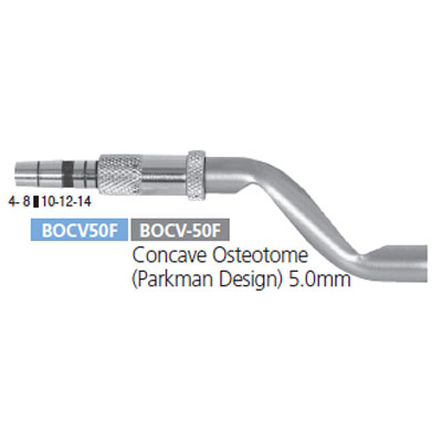 Osung Concave Osteotome (Parkman Design), diameter 5.0mm. It is used to lift socket in cases