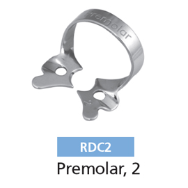 Osung #2 Pre-molar winged stainless steel rubber dam clamp, single clamp