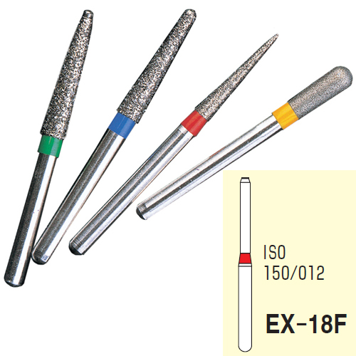 Osung FG EX18 End Cutting multiuse diamond burs, Fine grit, pack of 5