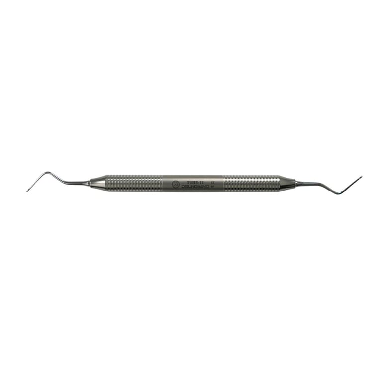 Osung Hirschfield Periodontal File FH 5-11 with a Stainless Steel Handle. This file Periodontal