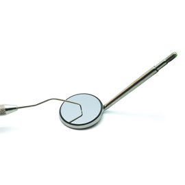 Osung #4 Front surface dental mirrors, Simple stem, box of 12 mirror heads. Rhodium coated mirror