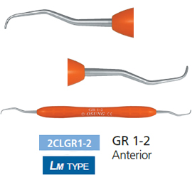 Osung GR 1-2 Gracey Curette with a Silicone Handle. For Anterior, LM Type (European)