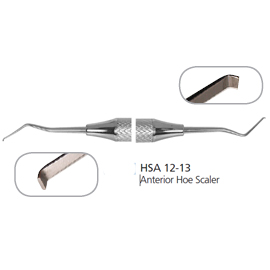 Osung HSA 12-13 Hoe Dental Scaler with a lightweight hollow stainless steel handle. For Anterior