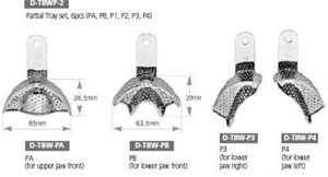 Osung Regular Partial Impression Trays, Set of 6 