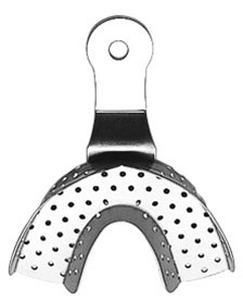Osung Regular Impression Tray, Stainless Steel, Perforated, Medium LOWER. The tray is made of 100%