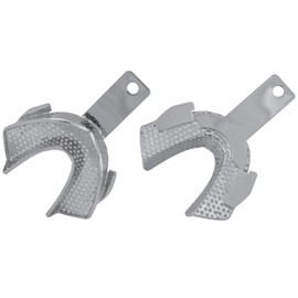 Osung Nickel-plated perforated impression tray with wing, Small Lower. Single impression tray