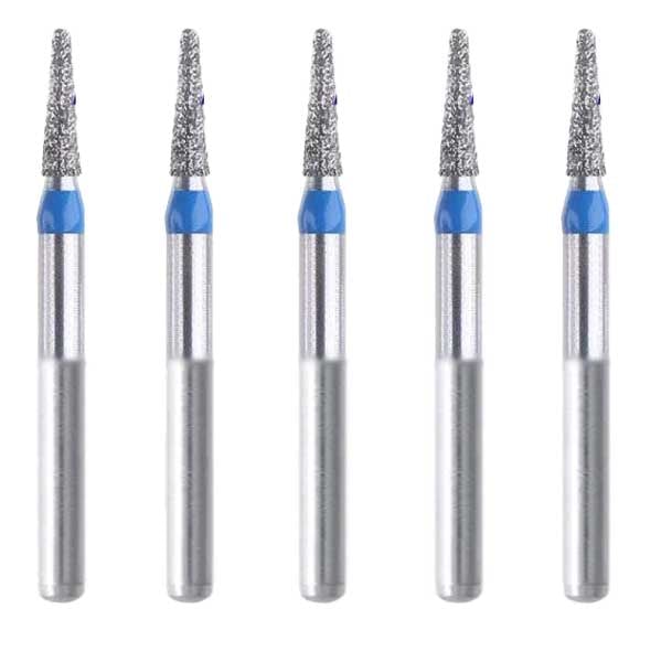 Osung FG TR-19 Taper Round End multi-use diamond burs, Standard grit, pack of 5 burs. Superior