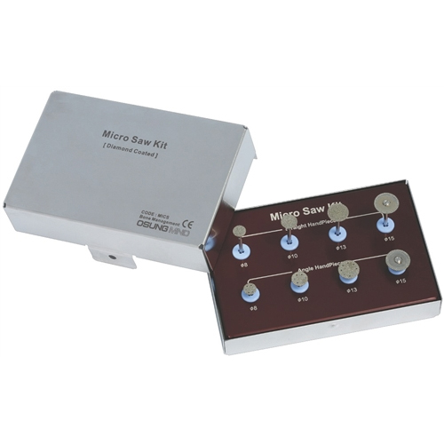 Osung Diamond Coated Micro Saw Kit. The kit includes, holder case, 4 Straight and 4 Angle blades