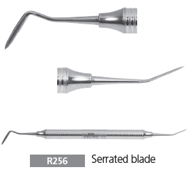Osung R256 Serrated blade dental Periotome. These Periotomes have thin sharp blades to facilitate