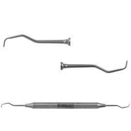 Osung GR 1-2 Rigid Gracey curette a stainless steel handle, For Anterior, American Type. The Rigid