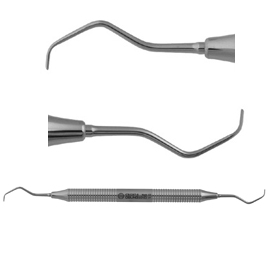 Osung GR 7-8 Rigid Gracey curette with a stainless steel handle, for premolars and molars