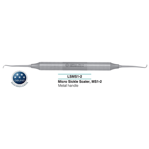 Osung MS 1-2 Micro Sickle Dental Scaler with lightweight hollow stainless steel handle