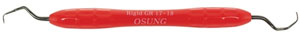 Osung GR 17/18 Rigid Gracey Curette with a Silicone Grip Handle. For Distal surfaces of all